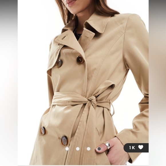 Michael Kors full button up collard belted ginger root trench coat  XL - Picture 2 of 16